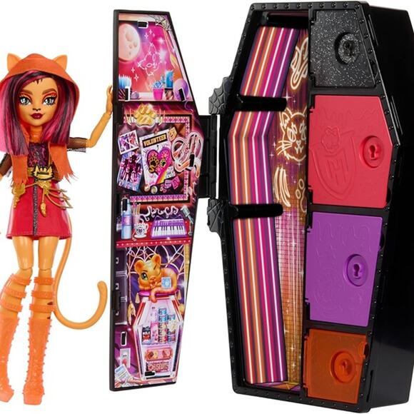 Monster High Skulltimate Secrets Neon Frights Doll & Accessories, Toralei Stripe - Picture 2 of 8